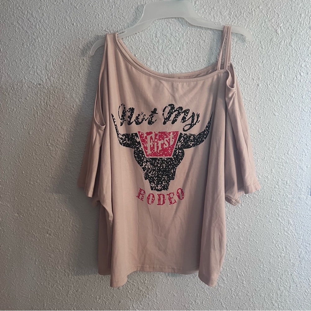 Women's Tan Graphic Top